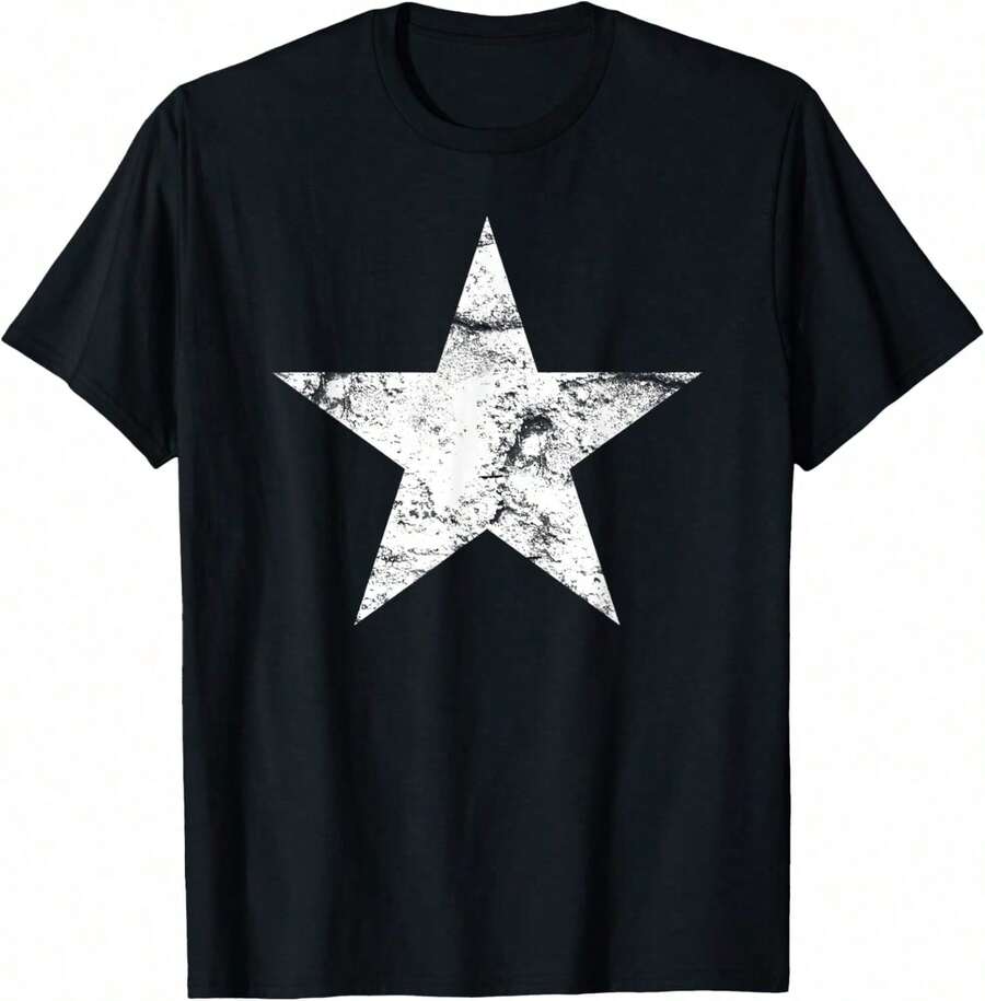 Classic Unisex Cotton T-Shirt With Vintage Cartoon Figure Design For Concerts - 黑色 7 - 查看 1
