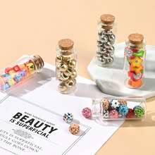 10/20/30/50pcs Mini Transparent Glass Jars, 0.34oz (Approx. 10ml) Capacity With Cork Stopper - Suitable For DIY Crafts, Wedding Decor And Party Favors | Hand Wash Only, Oval Transparent Bottle, Decorative Bottle - A - View 6