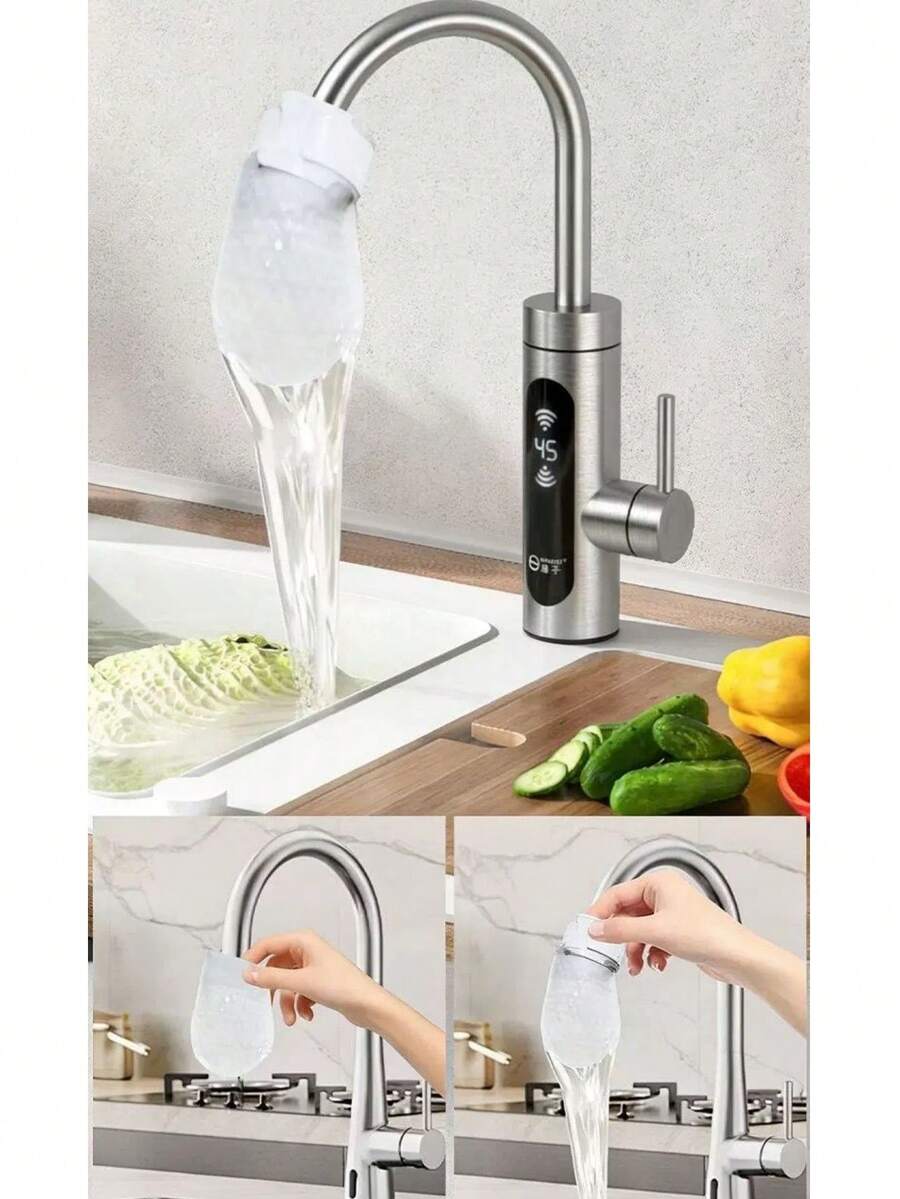 10pcs Faucet Filter Cotton Bags Anti-Splash Thickened Filter Mesh, Disposable Tap Water Spring Water Groundwater Rust And Impurity Removal Filter Mesh, Thickened Universal Faucet Filter Cotton Kitchen Cleaning Tool - View 1