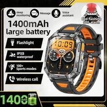 KENPANG 1400mAh 男士戶外運動智慧手錶,90天待機,內建紅/白LED手電筒,2.01吋全觸控HD螢幕,100+運動模式,全天健康追蹤,藍牙通話,防水,男士健身追蹤器,相容於iOS與Android - 查看 16