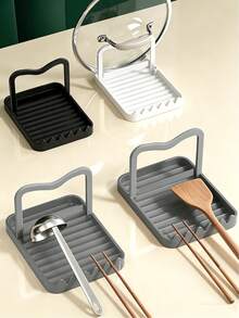 1pc Multi-Functional Kitchen Storage Rack, Can Hold Spatulas, Pot Lids, Spoons And Other Kitchen Utensils, Keeps Countertop Dry And Leak-Proof, Keeps Countertop Clean, Elegant And Easy To Clean - Multicolor - View 1