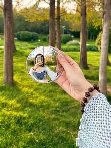 Essential Travel Photography Small Round Mirror, Suitable For Photo Scenes, Large And Small Sizes Available, Comes With Convex Lens For Wide-Angle Shots, Great Gift For Friends Traveling, Selfie Tool, Portable Equipment - Multicolor - View 6