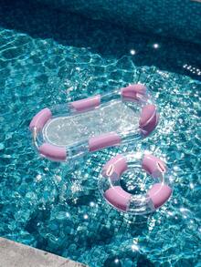 Light Purple Transparent Glitter Mesh Inflatable Water Hammock, Adult Pool Floating Lounge Chair, Summer Swimming Pool Lake Beach Toy - Multicolor - View 3