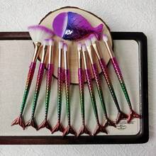 4-Piece/11-Piece Multifunctional Mermaid Makeup Brush Set, With Soft Bristles Suitable For Foundation, Eyeshadow, And Contouring. Mermaid Tail Eye Makeup Brush Set, Suitable For Beginners And Professional Makeup Artists, An Ideal Gift Choice. - Multicolor - View 7