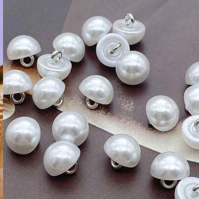 20/100 peças Botão de Costura DIY com Design de Pérola Falsa para Vestido de Chiffon e Camisa Feminina
