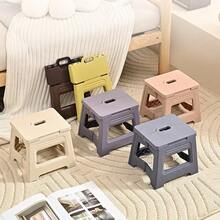 1pc Foldable Stool - Lightweight & Sturdy Plastic Adjustable Step Stool With Non-Slip Base, Suitable For Kitchen, Bathroom, Bedroom, Outdoor, Fishing, Camping, Balcony, Garage, Emergency Guest Seating, Pet Grooming - Multicolor - View 3