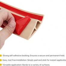 1 buah Strip Ramp Ambang Pintu PVC, Strip Ambang Pintu, Strip Penghambat Kecepatan Ambang Pintu, Stiker Strip Transisi Lantai, Profil Kompensasi yang Dapat Diatur Ketinggiannya, Rel Transisi, 100cm*1cm - A - View 8