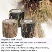 Camouflage Protective Tape, Self-Adhesive Elastic Multi-Purpose Camouflage Fabric Tape, Suitable For Outdoor, Hunting And Tactical Equipment Wrapping - Multicolor - View 2