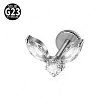 1 chiếc khuyên môi Snowflower G23 bằng titan nguyên chất 16G ren trong, đính đá CZ/Opal dáng marquise, khuyên tai helix, tragus, sụn, trang sức xỏ khuyên cơ thể - Như thể hiện trong hình ảnh - Xem 26