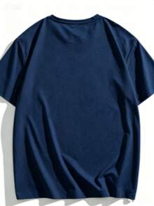 1 Camiseta de One Piece, Diseño de Moda, Estampado de Anime, Algodón Retro, Cuello Redondo, Manga Corta para Hombre, 180g, 100% Algodón, Camiseta Gráfica - Azul Marino - Ver 4