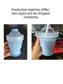 Botella de agua plegable con forma única de hockey sobre hielo, bandeja de silicona creativa para hacer cubitos de hielo esféricos, portátil y fácil de almacenar, esencial para el verano - Vaso de hielo plegable multicolor - Ver 9
