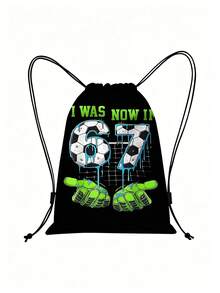 67 Six Seven Sports Backpack - Digital Print Pattern Sports Drawstring Backpack. Random Print Casual Daily Use Bag, Fashion Pattern Design, Lightweight And Large Capacity. Perfect For Fitness, Travel And Office Use, Ideal Gift For Men, Fathers And Friends. - Multicolor - View 9