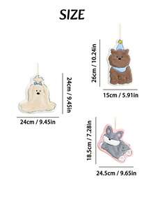 1pc Aesthetic Cartoon Hand Towel - Playful Embroidered Animal Details - Absorbent Quick-Dry Fabric, Dreamy Bathroom Decor - Heartwarming Housewarming & Holiday Gift, Brighten Beautiful Moments - Multicolor - View 3