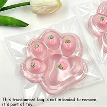 1pc Oversized Taba Strawberry Cat Paw, TPR Material, Fufu Squishy Sensory Stress Relief Fidget Toy, Suitable For Office Leisure | Cat Toy | School Supplies | New Year | Birthday | Party Gift | Cat Toy | Carnival Prize | Valentine's Day Gift | Festival Gift | Eas - Multicolor - View 3
