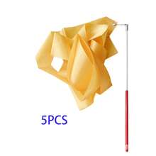 Rhythmic Gymnastics Ribbons, Dance Streamers, Dance Performance Silk Ribbons, Glittering Dance Satin Ribbons With Rotating Baton - Multicolor - View 28