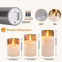 [節日燈飾裝飾] 3入 LED 蠟燭 – 電池驅動蠟燭，適用於室內裝飾、婚禮裝飾、求婚、情人節、齋戒月、復活節、嘉年華、新年及其他節日燈飾家居配件。不含電池 - 暖白色 - 查看 4