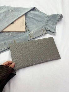 New Niche Design Fashion Crocodile Embossed Envelope Clutch Bag Vintage Women's Purse - Light Grey - View 7