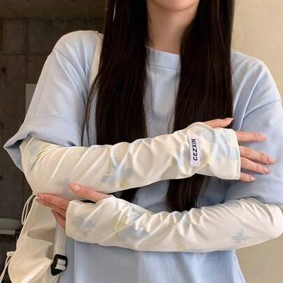 dopamina, protección UV de seda de hielo, sueltas y transpirables, sin dedos, protección solar adecuada para primavera/verano, se puede usar para conducir, actividades al aire libre, ciclismo, proporcionando una protección cómoda para los brazos, evitando las quemaduras solares, adecuado como regalo de vacaciones