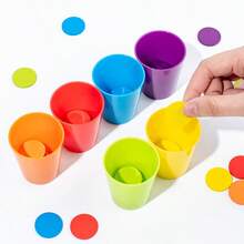 1 Set Color Matching Stacking Cup Toy, Children's Color Sorting Disc Board Game, Baby Concentration Early Education Educational Toy - Multicolor - View 3