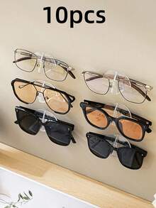 Transparent Eyewear Display Stand, Fashion Glasses And Eyewear Storage Organizer Rack, Eyewear Hanging Storage Rack, Wall-Mounted Fashion Eyewear Display Stand, Simple No-Drill Eyewear Rack And Accessories Storage, Suitable For Room, Living Room, Bathroom, Kitchen Storage Rack - Multicolor - View 13