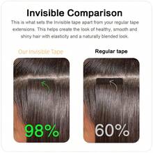Kercsityn Invisible Tape In Hair Extensions Human Hair Seamless Injected Hand-Tied Pro Virgin Human Hair Tape Ins Balayage 10PCS(1#,2#,18P613#,60#) - S2 - View 8