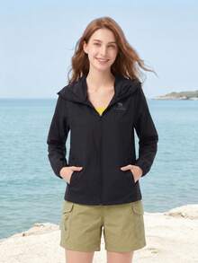 CAMEL CROWN Women's Outdoor Sun Protection Jacket, UV Protection, Waterproof, Cooling, Moisture-Wicking And Quick-Drying. Spring/Summer. Unisex Style. - Phantom Black - View 6