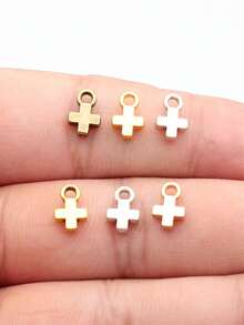 40個 7x10mm 小十字架吊墜飾品 DIY 珠寶製作項鍊鑰匙圈手機鍊手鍊配件手工藝 - Cross - 查看 8