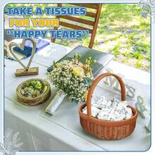 OBOVAY 25PCS/Set 50PCS/2set Elegant Floral Tissue Paper Packaging - Soft Wedding, Birthday, Party Favors - Printed With "Tears Of Joy" - Perfect For Bride, Groom, Guests - Can Be Used As Table Decor And Gift Favors - Suitable For Wedding, Birthday Party, Celebration, Wedding Gift, Celebration Essentials, Wedding Decor, Wedding Accessories - Multicolor - View 4