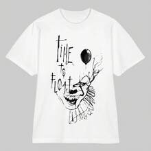 IT Clown T-Shirt: Time To Float, Horror Graphic T-Shirt - White - View 4