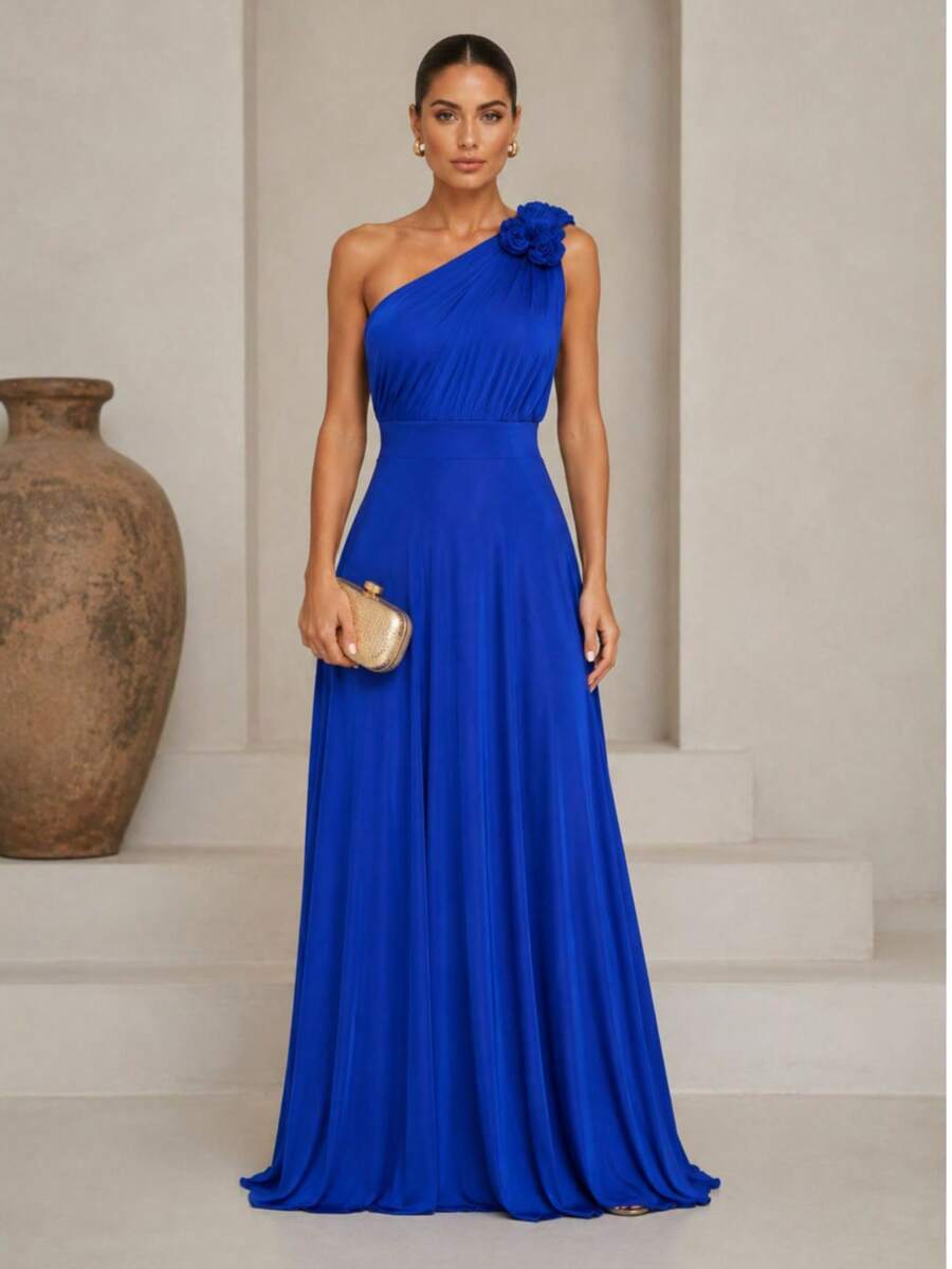 vestido longo para madrinha formanda convidadas elegante sereia com alça de strass abertura no abdomem