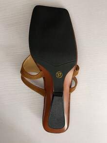 Tongs à orteil pour femmes, sandales de plage d'été pour l'extérieur, style fée, talon compensé haut, sexy, en PU, nouvelles pour les vacances - Tabac - Voir 3