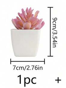 1pc (3-4 Inch) / 6pcs/Set Artificial Mini Succulent Plants, Suitable For Home, Living Room, Tabletop, Windowsill, Office Desk Decor, Mother's Day, Wedding Party Decoration - White Pink - View 14