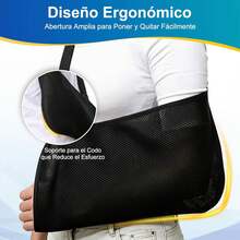 Inmovilizador de Hombro Adulto, Cabestrillo para Brazo Adulto Ajustable, para Izquierdo y Derecho, Transpirable, Soporte de Codo, Lesiones de Hombro, Rehabilitación Postoperatoria, Talla Única - Apertura Amplia - Ver 7