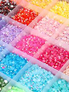 Resin Rhinestones Flat Bottom – Multi-Color Diamond Art Diamonds For Nail Art, Handmade Crafts, Book Decoration & Makeup Nails, DIY Craft Kit With 2pcs Pickup Tool, Shiny Crystals For Shoes & Clothing Nail Charms - Multicolor - View 3
