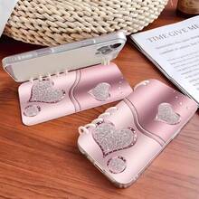 1pc High Quality New TPU Material Book Flip Style Heart Phone Case, Minimalist Anti-Fall Anti-Slip Phone Shell, Suitable For 16/16Plus/16Pro/16ProMax/15/15Plus/15ProMax/14/14Plus/14Pro/14ProMax, 13/13Pro/13ProMax, 12/12Pro/12ProMax, 11/11Pro Max, 17/17pro/17promax/17air/Xr, Galaxy A04/A05/A13/A14/A15/A25/A33/A34/A35/A52/A53/A54/A55/A56/S23/S23 ULTRA/S24/S24ULTRA/S25 ULTRA - Clear - View 3