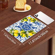 1pc Lemon Pattern Absorbent Drying Mat, Kitchen Decor Coffee Machine Mat, Hand-Drip Coffee Pot Draining Mat, Kitchen Floor Mat, Table Mat, Kitchen Countertop Dish Drying Mat, Breakfast Mat, Heat-Resistant Draining Mat With Non-Slip Backing, Diatomaceous Earth Draining Mat, Stain-Hiding, Super Absorbent Kitchen Draining Mat, Easy-To-Clean Dish Rack Mat, Perfect For Kitchen, Dining Table, Coffee Shop, Bar, Holiday, Party, Home Decor, Holiday Gift - Multicolor - View 8