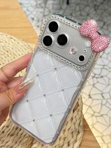 可愛蝴蝶結亮片透明手機殼，適用於 iPhone 17 Pro Max 16 17e 13 14 15 16e 17e - 無色 - 查看 5