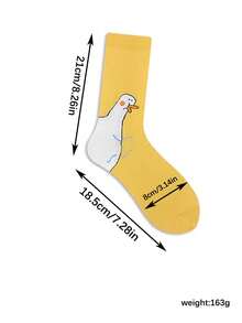 2 Pairs Women's Goose Head Pattern Socks, Hip-Hop Personalized Creative Fun Socks, Cartoon Cute Duck Mid-Calf Socks, Hand Wash Only, All-Season Fun Animal Pattern Party Socks - Multicolor - View 4