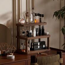 1pc Vintage Wooden Desktop Organizer Rack, Retro Multi-Layer Makeup Storage Shelf, Multipurpose Home Storage Rack, Kitchen Spice Rack, Cup/Mug Holder, Open Storage For Lipstick, Perfume, Tea/Coffee Cups, Spices - Space-Saving Countertop Display Shelf - Walnut - View 13