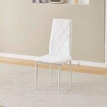 Set Of 2 Stainless Steel Leg Upholstered Dining Chairs - 白色2號 - 查看 2