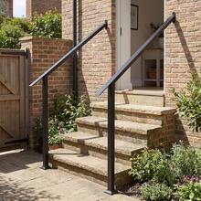 2PCS 4-Step Wall Mount Stair Handrail Hand Rails For Concrete Porch Deck Steps Heavy-Duty Adjustable Galvanized Steel Railing - B - View 9