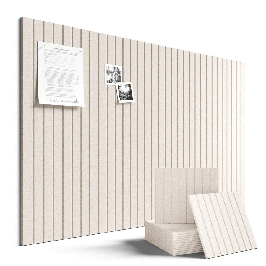 FUSHITON Set Of 12 Large Felt Bulletin Boards 48" X 36", Cork Board Alternative With Removable Adhesive Tabs, No-Drill Wall Pin Board For Home Office & Classroom
