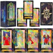 Occult & Divination 1Set 78 Tarot Cards Deck With Guidebook, Holographic Future Telling Cards For Beginners - Colorful Storage Box, Gift For Tarot Enthusiasts - As Pic - View 5