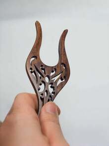 New Cross-Border Rope Braiding Tool: Renaissance-Style Wooden Craft Fork For Organization Renaissance-Style Solid Wood Braiding Fork Craft: New Handmade DIY Rope Braiding Tool, Yarn Bracelet Braiding Aid Fork, Home Craft Yarn Organization Tool - Retro Color - View 4