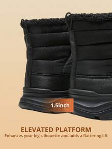 CAMEL CROWN Men's Thick Sole Outdoor Anti-Slip Waterproof Snow Boots With Fleece Lining, Winter - Black - View 6
