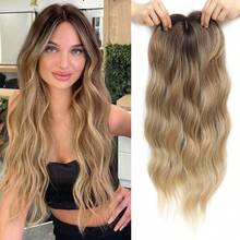 Hair Topper,Wavy Hair Toppers For Women With Thinning Hair Synthetic Hair Topper With Bangs Wiglets Natural Add Hair Volume - Multicolor - View 28