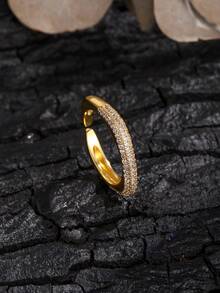 rakol 1pc Fashion Minimalist Square Round Geometric Open Ring For Women, Daily Wear, Stackable Ring - Square - View 4