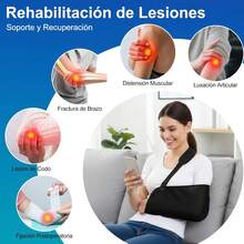 Inmovilizador de Hombro Adulto, Cabestrillo para Brazo Adulto Ajustable, para Izquierdo y Derecho, Transpirable, Soporte de Codo, Lesiones de Hombro, Rehabilitación Postoperatoria, Talla Única - Apertura Amplia - Ver 8