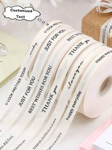 客製化緞帶 25mm 個性化 DIY 緞帶 禮物包裝 生日 婚禮 週年紀念 編織緞帶蝴蝶結裝飾禮品 文具用品 開學季 - 彩色 - 查看 3