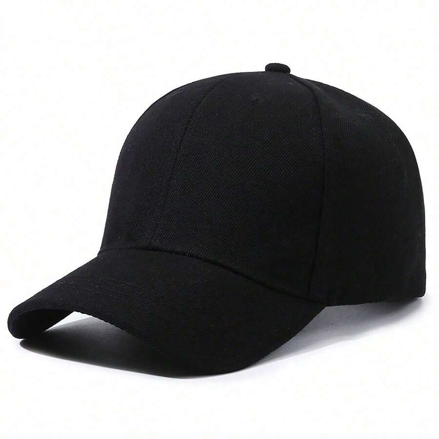 1pc Black Minimalist Casual Unisex Baseball Cap With Adjustable Back Strap, Soft Sweatband, Adjustable Size, Stylish And Lightweight, Suitable For Sun Protection, Classic Style Versatility, Perfect For Parties And Vacations